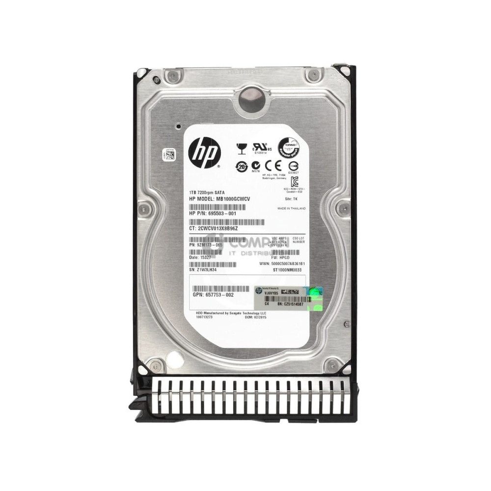657739-001 HP HDD 1TB 7.2K SATA 6G 3.5" LFF HOT-SWAP
